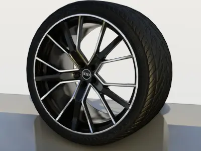 2019 audi s7 wheel and tire 3D model