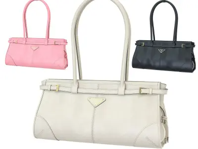 Prada Medium Leather Handbag Low-poly 3D model