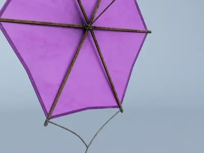Wooden Kite PBR LP Low-poly 3D model