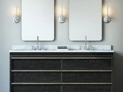 RH BEZIER DOUBLE VANITY 3D model