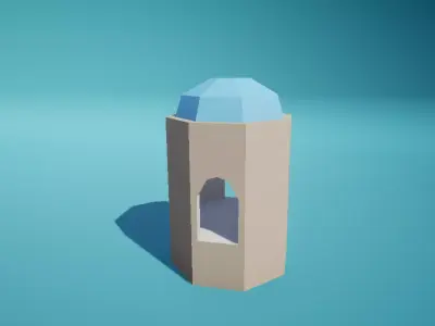 Dome 8Sided Simple Free low-poly 3D model