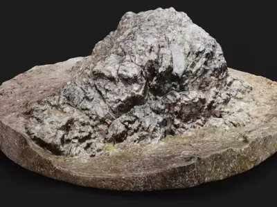 Rock V1 - Scanned Low-poly 3D model