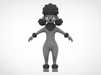 Grey Poodle 3D model