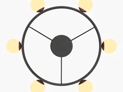 Hayes Round Light Chandelier 3D model