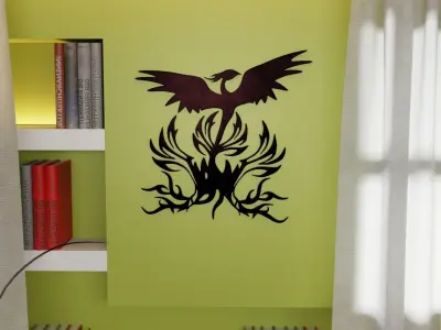 Phoenix - Immortal bird 02 Low-poly 3D model