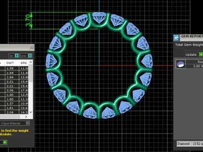 U Shaped Eternity Ring 3 point 8 mm stone size swiss 10 and EU50 3D print model