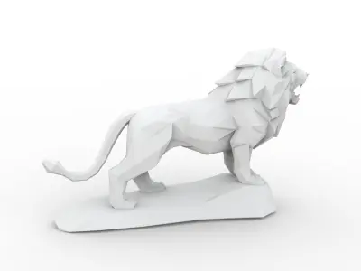 Low Poly Lion Statue 3D Print 3D print model