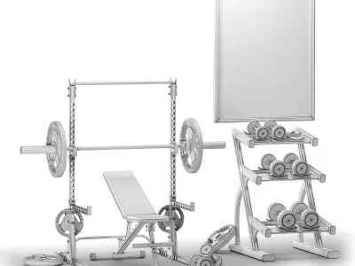 Gym-Tools-Fitness-Body-Building-Set-14 3D model