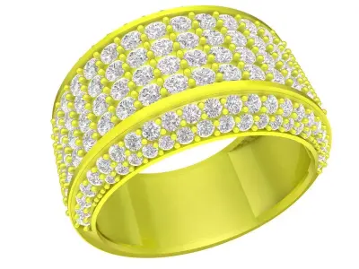 Luxury Multi Row Pave Diamond Ring for Men  4895 3D print model