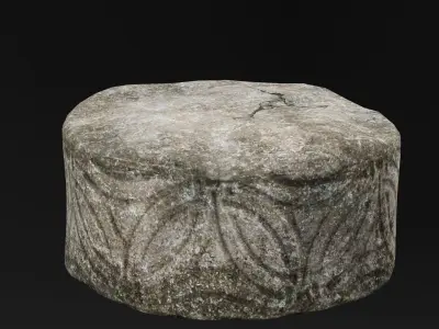 Greek Column Drum  Low-poly 3D model