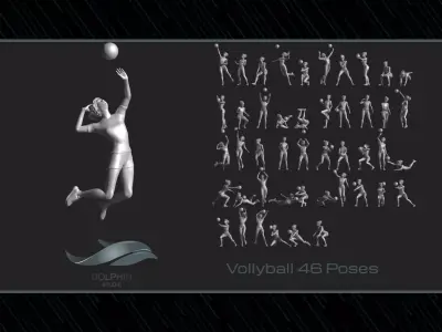 volleyball Woman 46 figure Set 02 3D print model