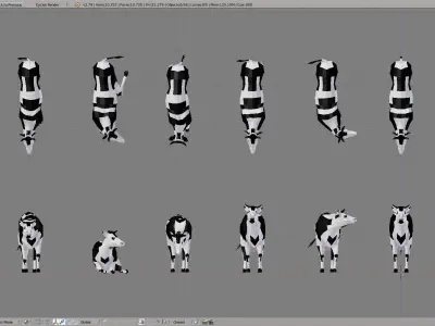 Lowpoly Cows polygonal cow Low-poly 3D model