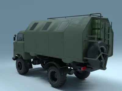 Military Truck IFA W 50 Low-poly 3D model