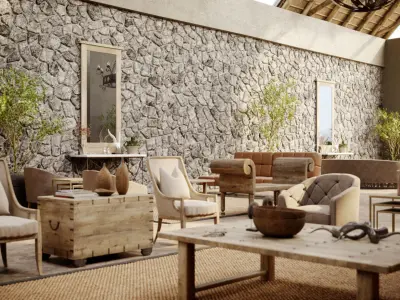 Corona - C4D files - Safari Lodge Interior 3D model