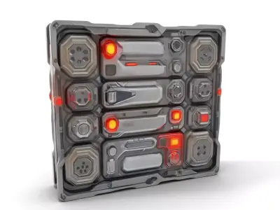 Futuristic SciFi Wall Panel Model Pack Low-poly 3D model purchase