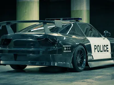 Nissan 180SX Police Car 3D model