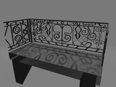 Balcony wrought iron railing Free low-poly 3D model