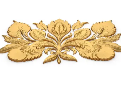 feather decor set wall mural 06 3D model
