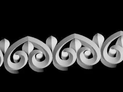Central decor ornament for furniture 3D model 132