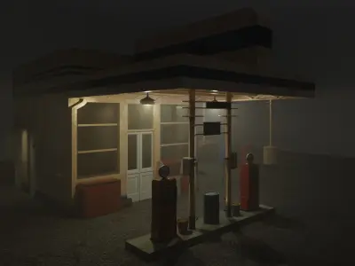 Old Gasoline Station 3D model