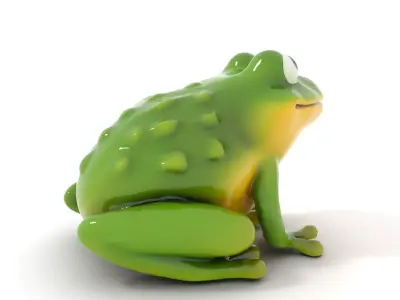 Green Frog Figurine model pack Low-poly 3D model
