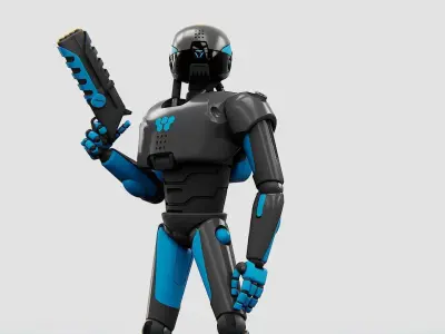 CYBER COP X-200 Rigged for Unreal Engine - Unity - MIXAMO 3D model