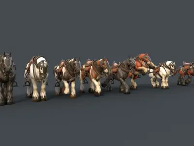 Stylized Horse Low-poly 3D model purchase