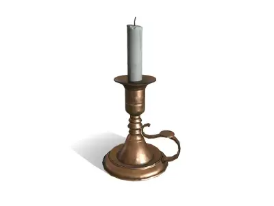 Old Candle Low-poly PBR Free low-poly 3D model
