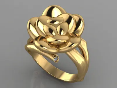 flower ring 3D print model