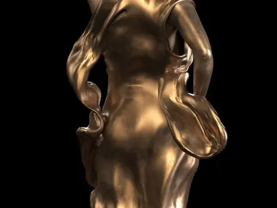 Decorative Set Statue and Table  Low-poly 3D model