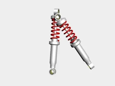 low poly shocks two shock absorbers Low-poly 3D model