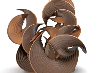 Erik Demaine Curved Crease Sculpture PBR 3D model