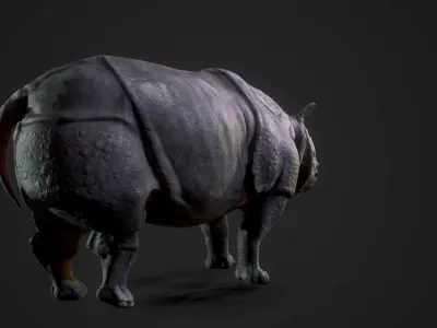 Indian Rhinoceros - Game Ready Low-poly 3D model