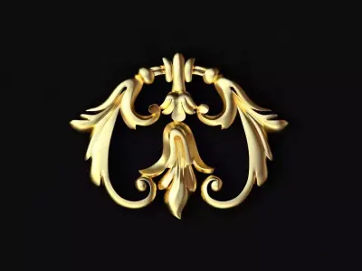Central decor ornament for furniture 3D model 16