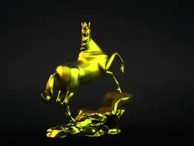 Carving Horse And Marble Stone Horse 3D model