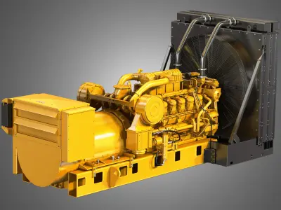 3512 Engine - V12 Diesel Generator Engine 3D model