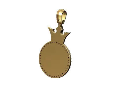 Diamond simple crown Lys flower pendant 3D print model