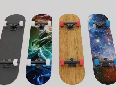 Skateboard galaxy skateboards Low-poly 3D model