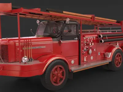 Fire Truck - ENGINE 97 1953 FWD Pumper high poly 3D model