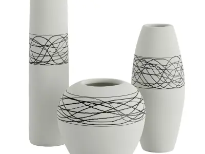Modern minimalist ceramic vase 3D model