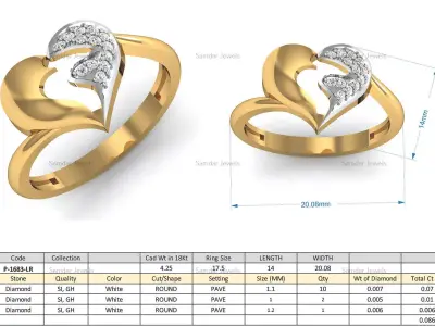 6 Rings Lot 3Dm and Stl Files 3D print model