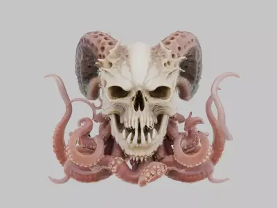 Grotesque Tentacled Horror Low-poly 3D model