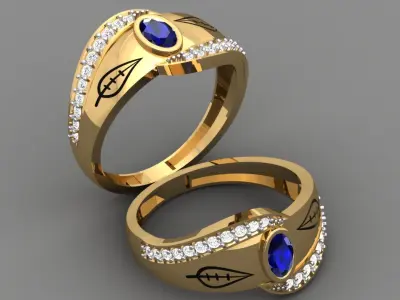 LEAF RING 3D print model