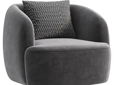 GWYNETH IVORY BOUCLE CHAIR BY CB2 3D model