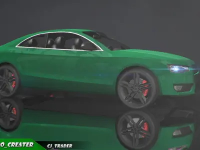 Low-Poly Racing Car Audi A5 3D Model Low-poly 3D model