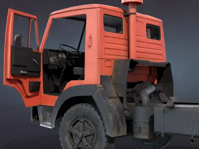 Kamaz-5320 Chassis Low-poly 3D model