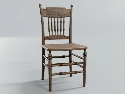 chair and table set - antique furniture Low-poly 3D model