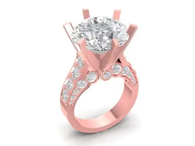 Luxury Solitaire Diamond Engagement Ring 3D Model 1495 3D print model