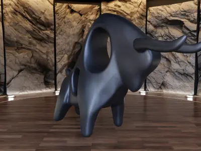 Bull Sculpture Figure Fan Art Toy  3D print model