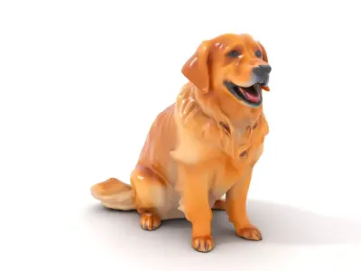 Golden Retriever model pack Low-poly 3D model
